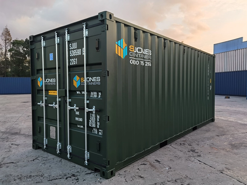 20ft 4 bar single trip container in RAL6007