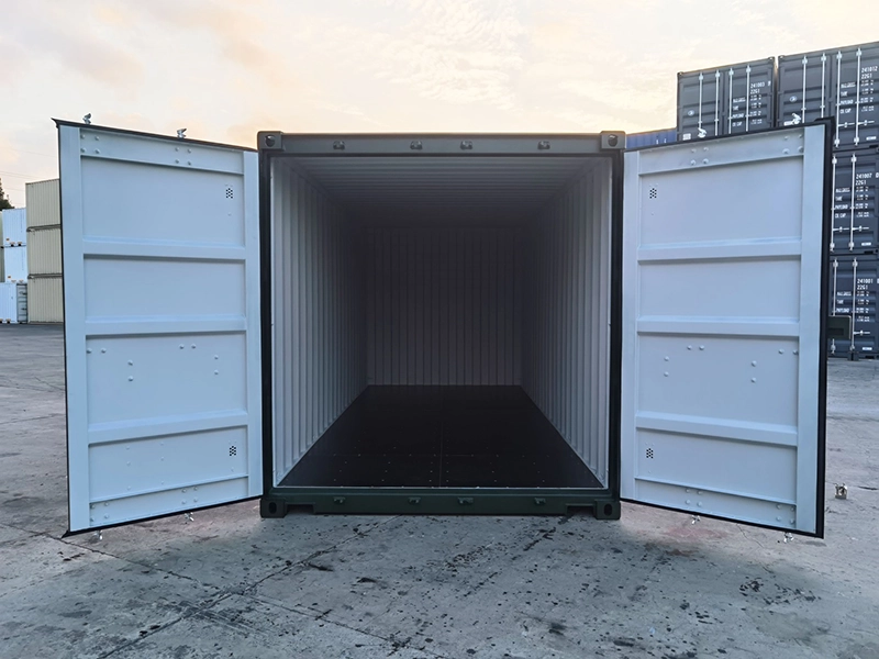 20ft 4 bar single trip container in RAL6007
