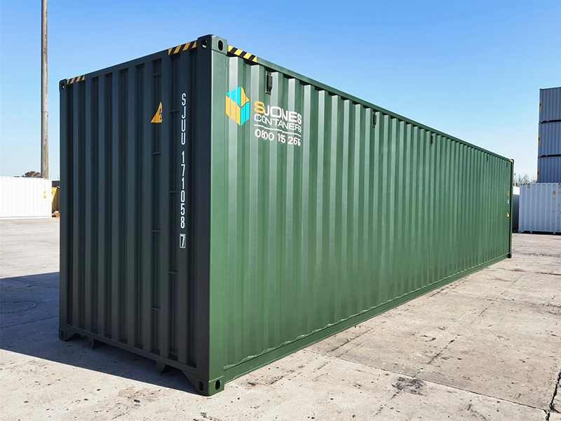 40ft high cube containers in RAL6007