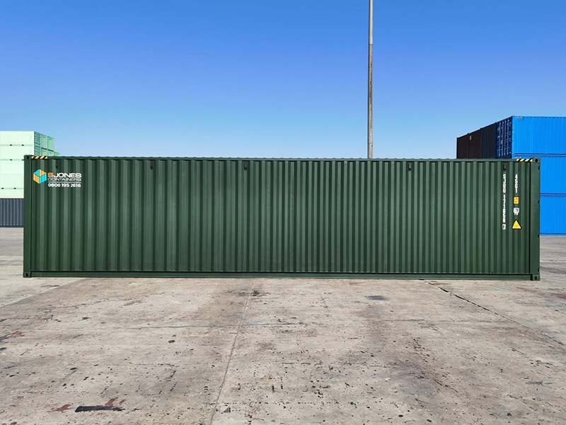 40ft high cube containers in RAL6007