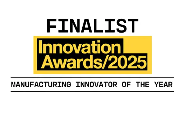 Finalists Innovation Awards 2025 logo with the category 'Manufacturing Innovator of the Year' displayed beneath in bold capital letters.