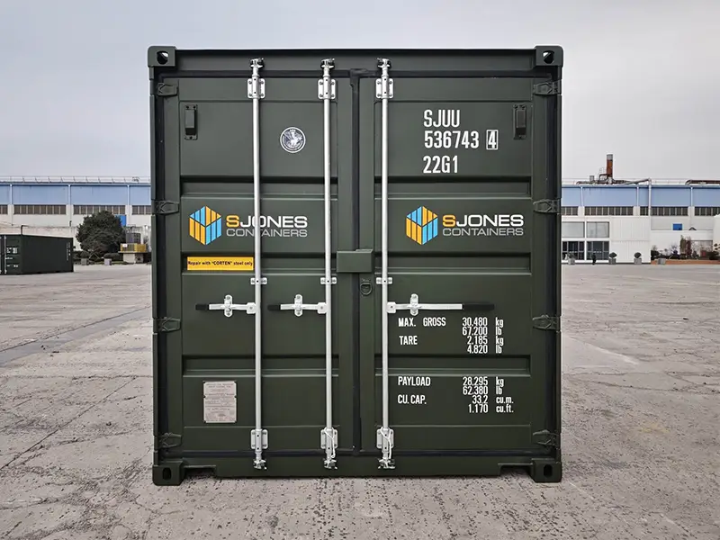 20ft 3 bar single trip container in RAL6007