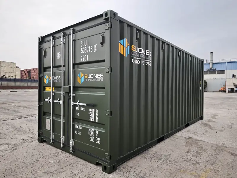 20ft 3 bar single trip container in RAL6007
