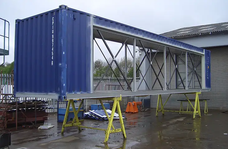 An open ISO container showing its structure